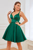 Load image into Gallery viewer, Green Satin Short Formal Dress