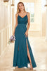 Load image into Gallery viewer, Green Lace Bridesmaid Dress with Slit