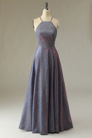 Load image into Gallery viewer, Glitter Purple Long Formal Dress