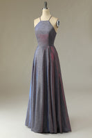 Load image into Gallery viewer, Glitter Purple Long Formal Dress