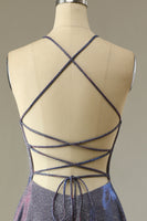 Load image into Gallery viewer, Glitter Purple Long Formal Dress