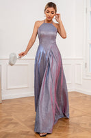 Load image into Gallery viewer, Glitter Purple Long Formal Dress