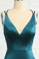 Load image into Gallery viewer, Peacock Blue Mermaid Backless Long Formal Dress