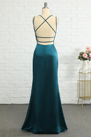 Load image into Gallery viewer, Peacock Blue Mermaid Backless Long Formal Dress