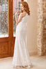 Load image into Gallery viewer, White Mermaid Floor Length Church Wedding Dress