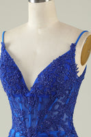 Load image into Gallery viewer, Spaghetti Straps Dark Green Short Formal Dress with Beading