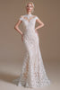 Load image into Gallery viewer, Mermaid White Lace Open Back Wedding Dress