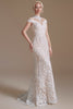 Load image into Gallery viewer, Mermaid White Lace Open Back Wedding Dress