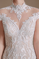 Load image into Gallery viewer, Mermaid White Lace Open Back Wedding Dress