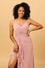 Load image into Gallery viewer, A Line Spaghetti Straps Blush Long Bridesmaid Dress with Split Front