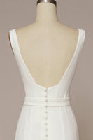 Load image into Gallery viewer, Mermaid Square Neck White Long Wedding Dress