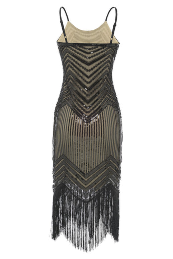 Bodycon Black Silver Sequins 1920s Dress