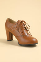 Load image into Gallery viewer, Black Leather Chunky Heels