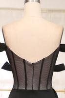 Load image into Gallery viewer, Black Mermaid Off the Shoulder Long Corset Formal Dress With Slit