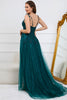Load image into Gallery viewer, A-Line Spaghetti Straps Dark Green Ball Gown Dress with Appliques