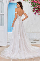 Load image into Gallery viewer, Ivory Detachable Off the Shoulder Corset Tulle Wedding Dress