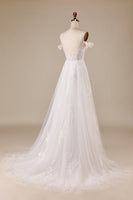 Load image into Gallery viewer, Ivory Detachable Off the Shoulder Corset Tulle Wedding Dress
