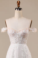 Load image into Gallery viewer, Ivory Detachable Off the Shoulder Corset Tulle Wedding Dress