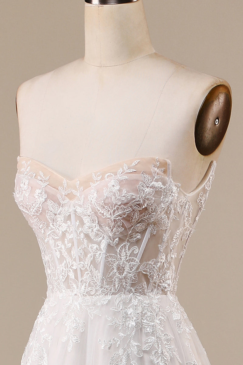Load image into Gallery viewer, Ivory Detachable Off the Shoulder Corset Tulle Wedding Dress