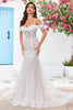 Load image into Gallery viewer, Mermaid Ivory and Champagne Wedding Dress with Appliques